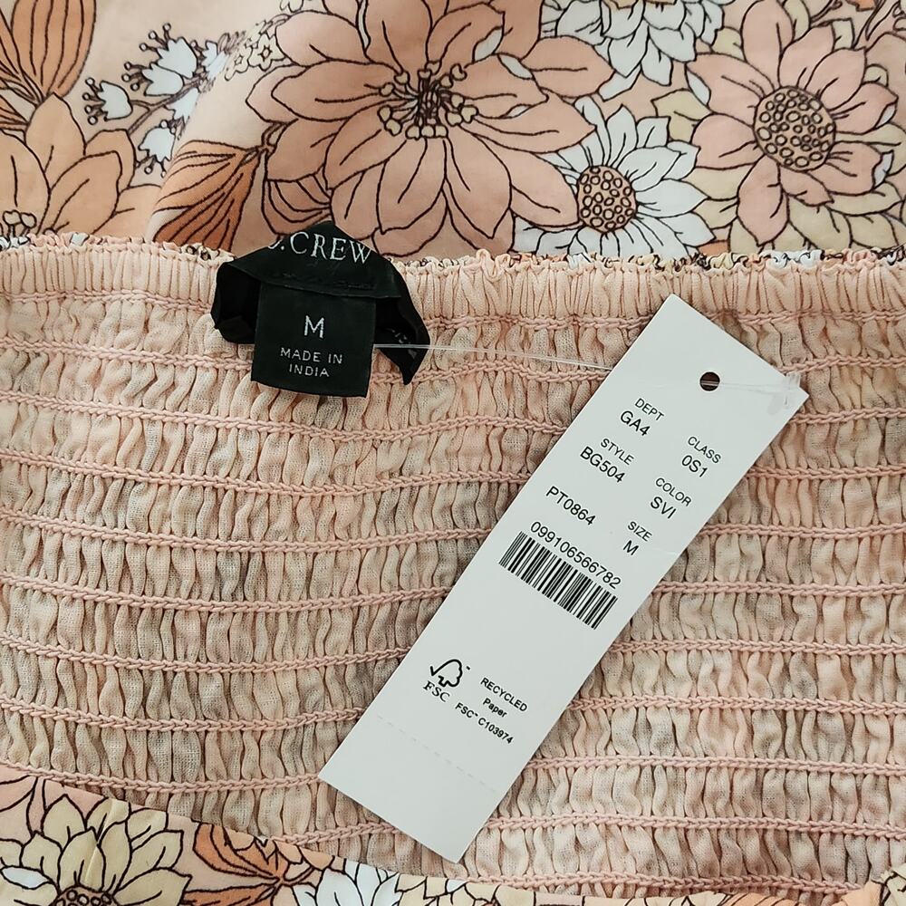 NEW J. Crew Squareneck Cotton Poplin Babydoll Dress in Zinnia Floral Size M NWT - Picture 9 of 11